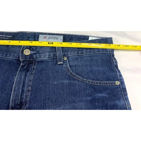 AG Adriano Goldschmied Becke Jean Shorts Women 32R Blue Relaxed Slim Distressed - Picture 4 of 8